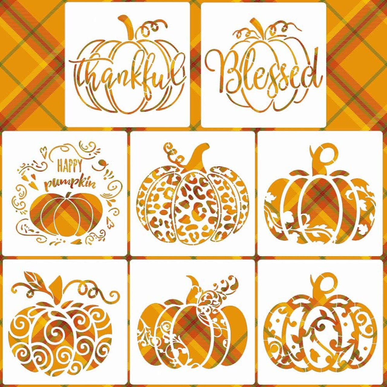 Fall Pumpkin Stencils 8” Fall Stencils Reusable Pumpkin Stencil